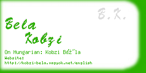 bela kobzi business card